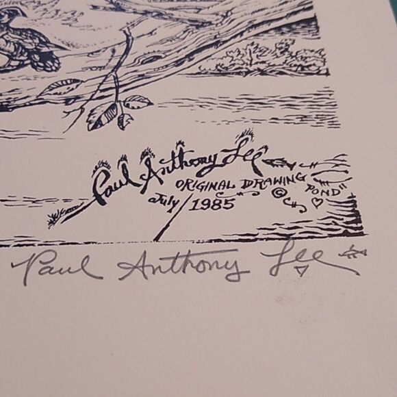 Paul Anthony Lee Vintage Black and White Rural Landscape Illustration with Tree - Picture 2 of 11